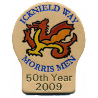 50th Anniversary LeatherBadge - Icknield Way Morris Men  COLLECTORS ITEM